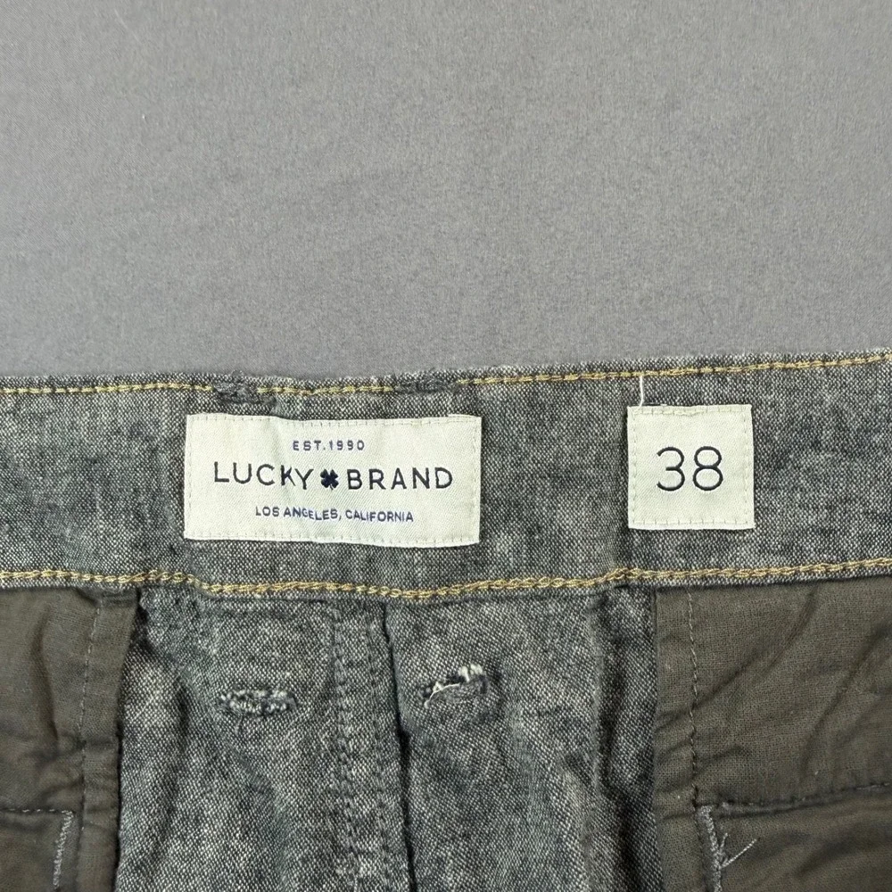 Lucky Brand Mens Saturday Stretch Gray Heathered Flat Front Shorts 38 7MD2192